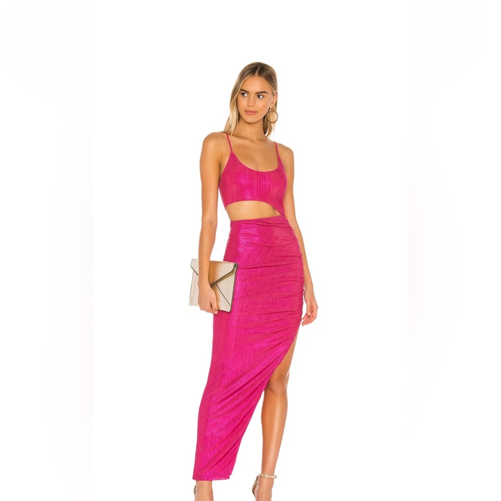 REVOLVE superdown metallic pink dress xs